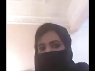 Arab Girl Akin to Boobs on Webcam
