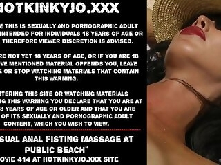 Hotkinkyjo sensual anal fisting palpate at public beach